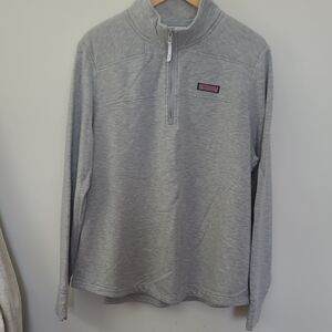 NWOT Vineyard Vines Woman Gray Quarter-Zip Shep Shirt XXL